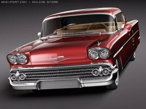 Chevrolet Impala 1958 Hardtop Coupe 3D Model