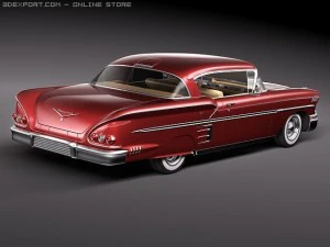 Chevrolet Impala 1958 Hardtop Coupe 3D Model