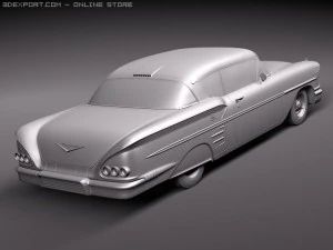 Chevrolet Impala 1958 Hardtop Coupe 3D Model