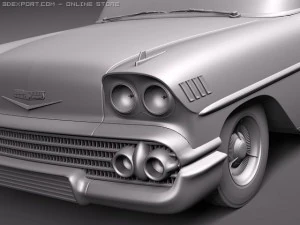 Chevrolet Impala 1958 Hardtop Coupe 3D Model