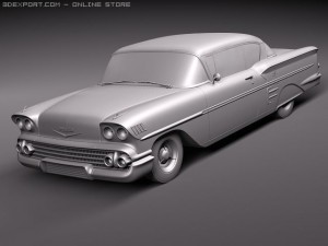 Chevrolet Impala 1958 Hardtop Coupe 3D Model
