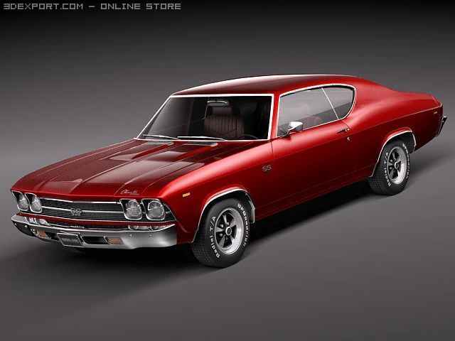 Chevrolet Chevelle SS 1969 3D Model .c4d .max .obj .3ds .fbx .stl .blend