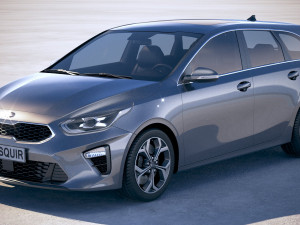 Kia Ceed Sportswagon 2019 with interior Modelo 3D