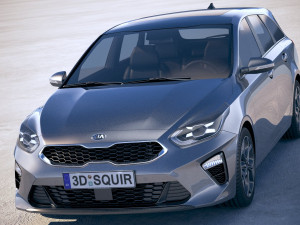Kia Ceed Sportswagon 2019 with interior Model 3D