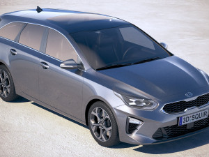 Kia Ceed Sportswagon 2019 with interior Model 3D