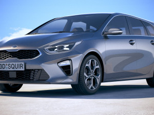 Kia Ceed Sportswagon 2019 with interior Model 3D