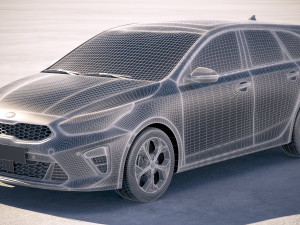 Kia Ceed Sportswagon 2019 with interior Model 3D