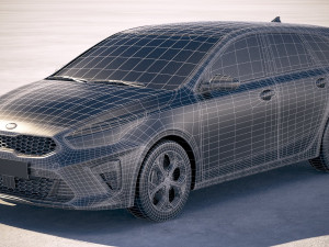 Kia Ceed Sportswagon 2019 with interior Model 3D