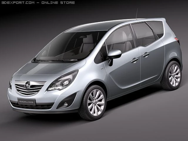 Opel Meriva 2011 3D Model .c4d .max .obj .3ds .fbx .stl .blend 