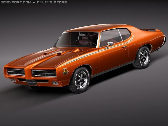 Pontiac GTO 1969 The Judge 3D Model .c4d .max .obj .3ds .fbx .stl .blend 
