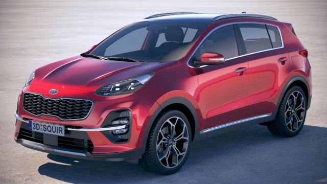 Kia Sportage with interior 2019 3D Модель .c4d .max .obj .3ds .fbx .stl .blend