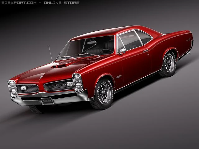 Pontiac GTO 1966 3D Model .c4d .max .obj .3ds .fbx .stl .blend