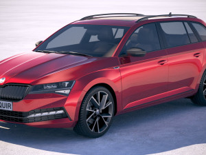 Skoda Superb Combi 2020 3D Модель