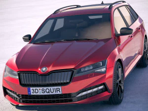 Skoda Superb Combi 2020 3D Model