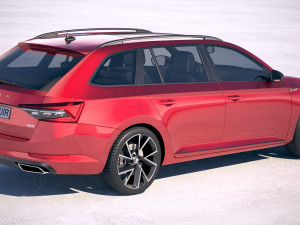 Skoda Superb Combi 2020 3D 模型