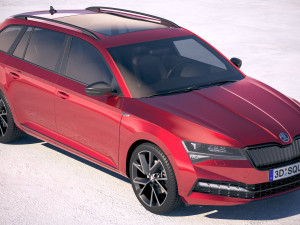 Skoda Superb Combi 2020 3D 模型