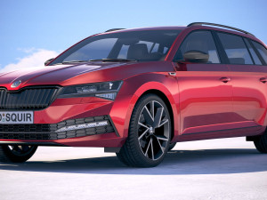 Skoda Superb Combi 2020 3D 模型