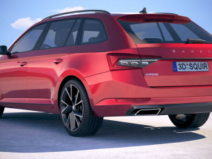 Skoda Superb Combi 2020 3D 模型