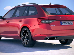 Skoda Superb Combi 2020 3D Model