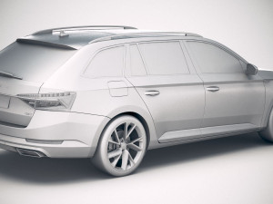 Skoda Superb Combi 2020 3D 模型