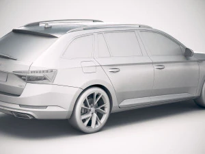 Skoda Superb Combi 2020 3D Model