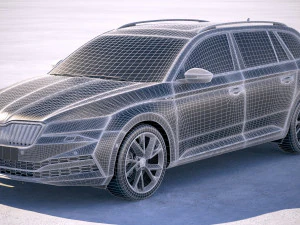 Skoda Superb Combi 2020 3D Model