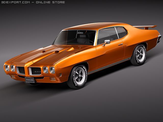 Pontiac GTO 1970 3D Model .c4d .max .obj .3ds .fbx .stl .blend