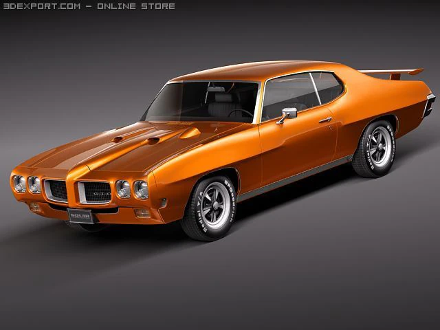 Pontiac GTO 1970 3D Model .c4d .max .obj .3ds .fbx .stl .blend