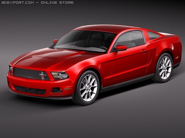 Mustang V6 2011 3D 모델 .c4d .max .obj .3ds .fbx .stl .blend 