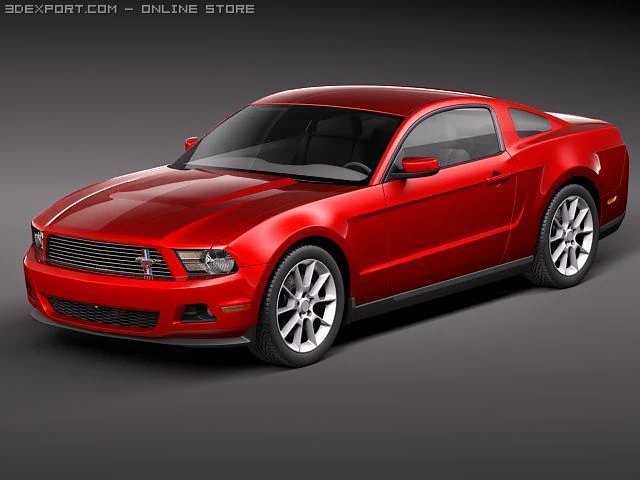 Mustang V6 2011 3D Model .c4d .max .obj .3ds .fbx .stl .blend