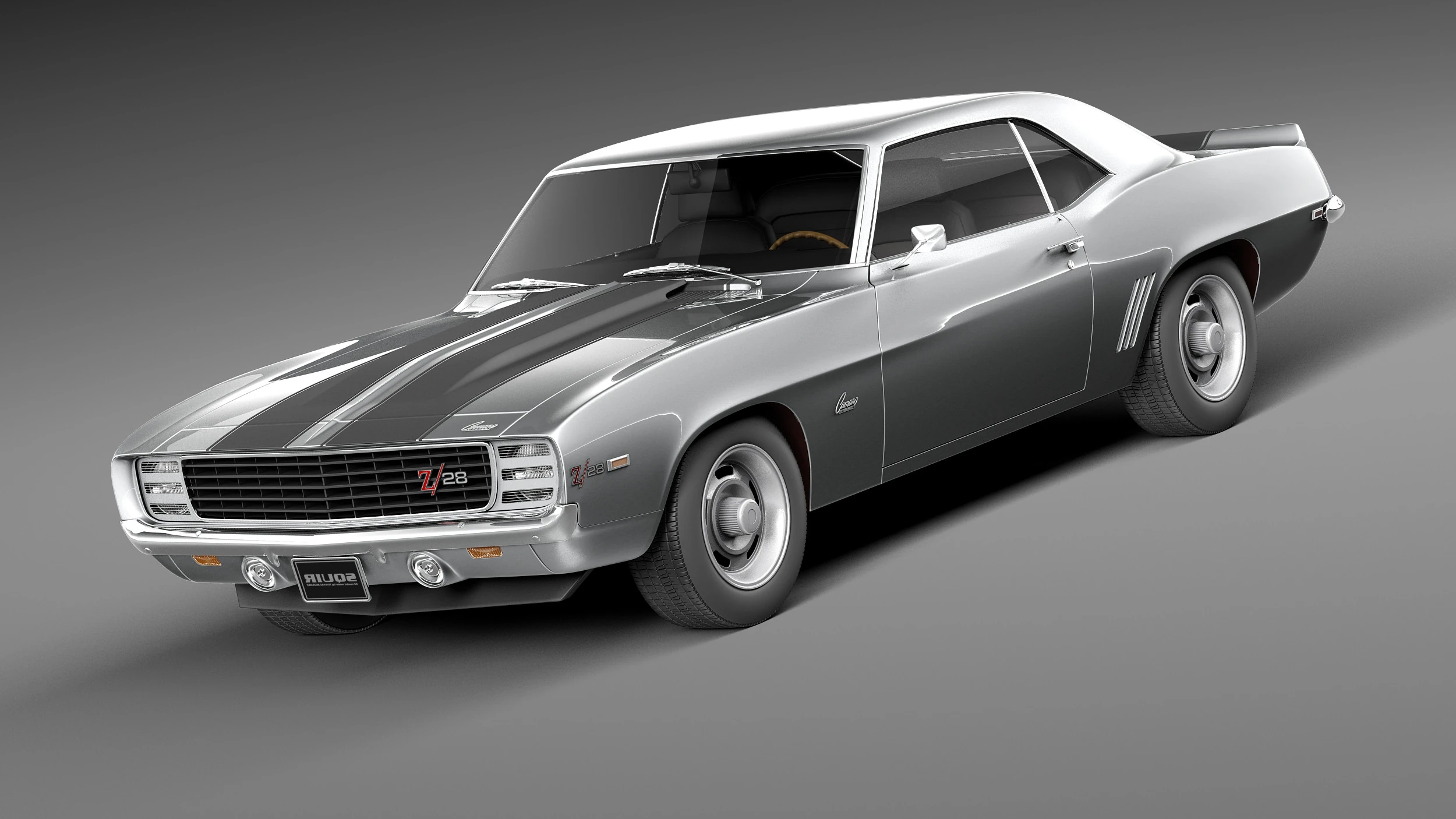 Chevrolet Camaro Z28 1969 3D Model .c4d .max .obj .3ds .fbx .stl .blend 