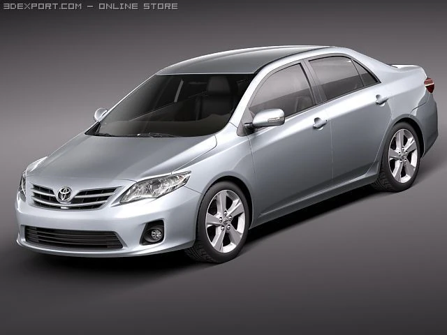 Toyota Corolla 2010 sedan 3D Model .c4d .max .obj .3ds .fbx .stl .blend 