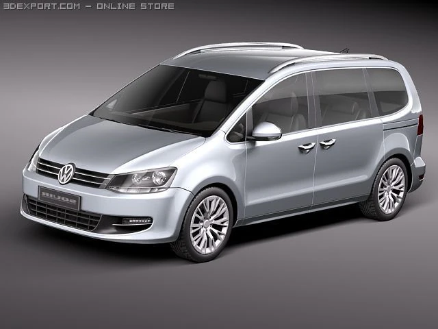 Volkswagen Sharan 2010 3D Model .c4d .max .obj .3ds .fbx .stl .blend
