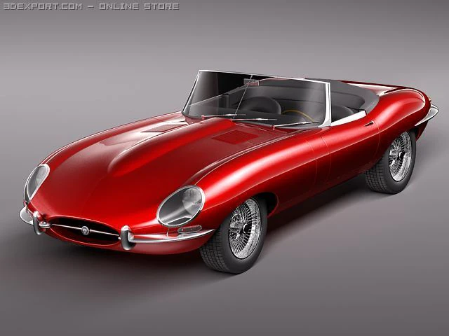 Jaguar Etype 3D Model .c4d .max .obj .3ds .fbx .stl .blend 
