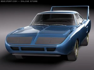 प्लायमाउथ रोड रनर सुपरबर्ड 1970 3D मॉडल