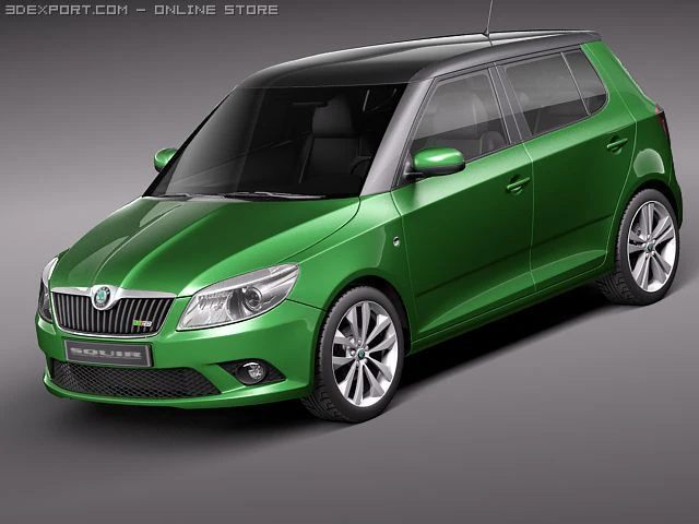 Skoda Fabia RS 2011 3D Model .c4d .max .obj .3ds .fbx .stl .blend
