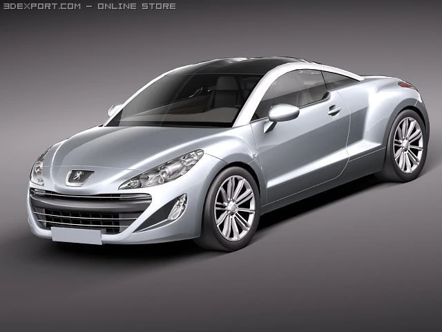 Peugeot RCZ 2011 lowpoly 3D Model .c4d .max .obj .3ds .fbx .stl .blend 
