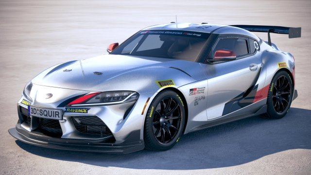 Toyota Supra GT4 2020 3D Model .c4d .max .obj .3ds .fbx .stl .blend 