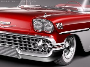 Chevrolet Bel Air 1958 Convertible 3D Model