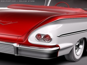 Chevrolet Bel Air 1958 Convertible 3D Model