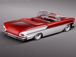 Chevrolet Bel Air 1958 Convertible 3D Model