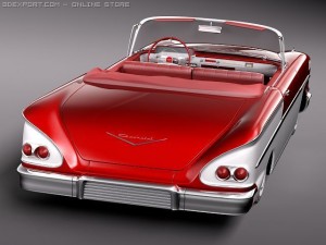 Chevrolet Bel Air 1958 Convertible 3D Model