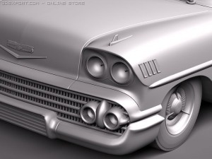 Chevrolet Bel Air 1958 Convertible 3D Model