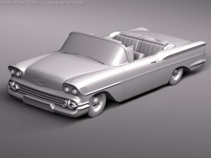 Chevrolet Bel Air 1958 Convertible 3D Model