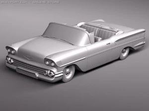 Chevrolet Bel Air 1958 Convertible 3D Model