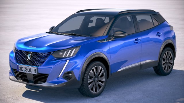 Peugeot E-2008 2020 3D 모델 .c4d .max .obj .3ds .fbx .stl .blend 