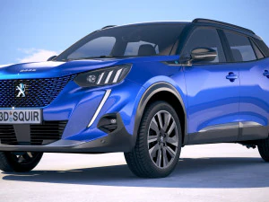Peugeot E-2008 2020 3D Model