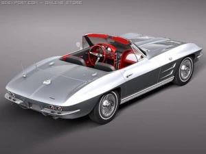Chevrolet Corvette C2 Convertible 3D Model