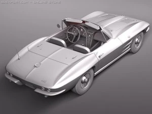 Chevrolet Corvette C2 Convertible 3D Model