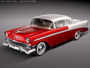 Chevrolet Bel Air 1956 Hardtop Coupe 3D मॉडल